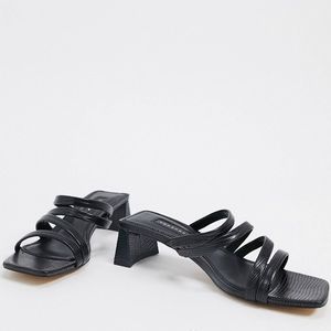 Topshop Strappy Heeled Mules | Size 8